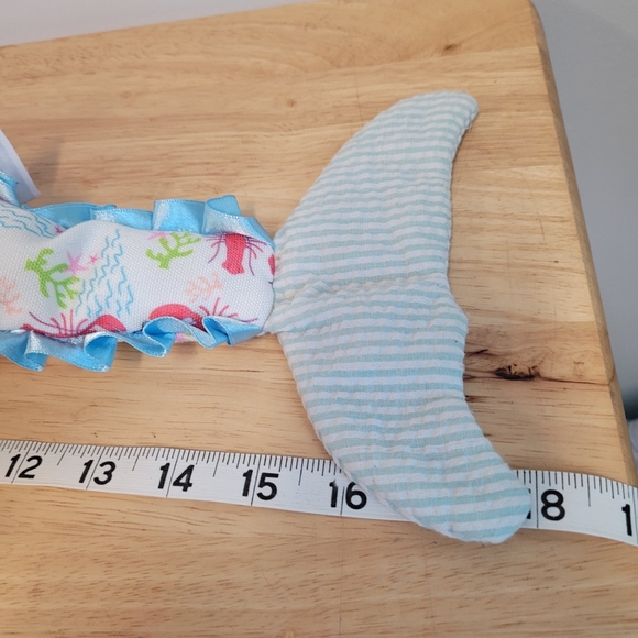 Preppy Pelican Dark Brown Hair Plush Mermaid Doll 18" Stuffed Toy Weighted Tail - Picture 7 of 7